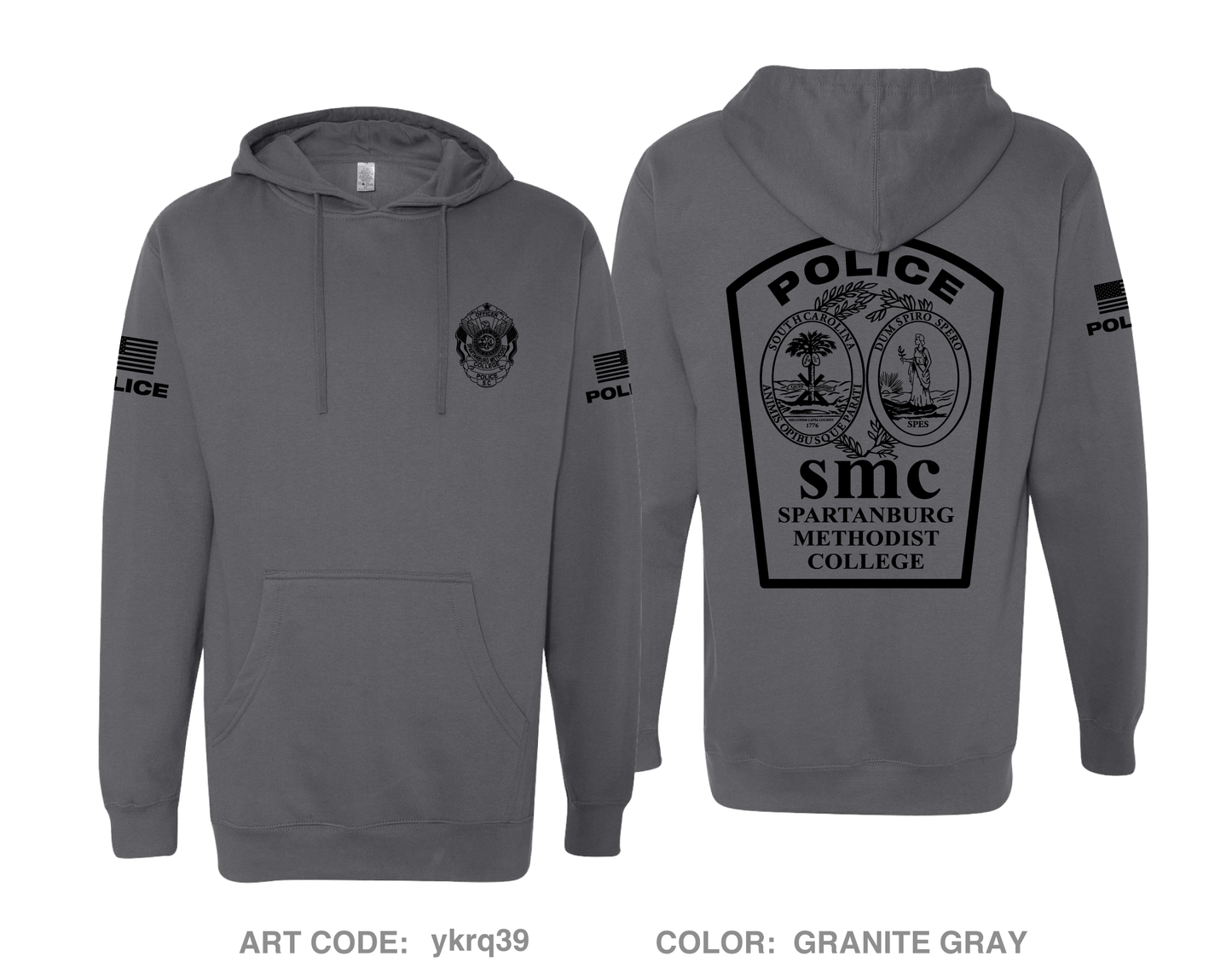 Spartanburg Methodist College Police Comfort Unisex Hooded Sweatshirt - ykrq39