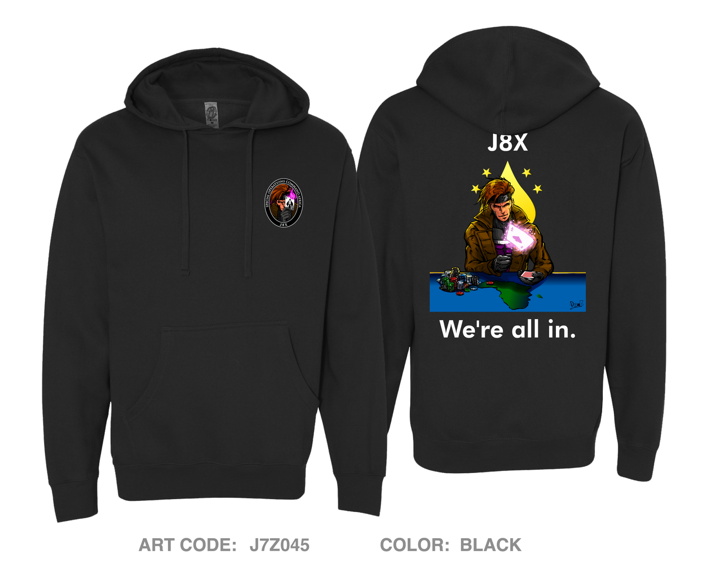 SOCAF J8X Comfort Unisex Hooded Sweatshirt - J7Z045