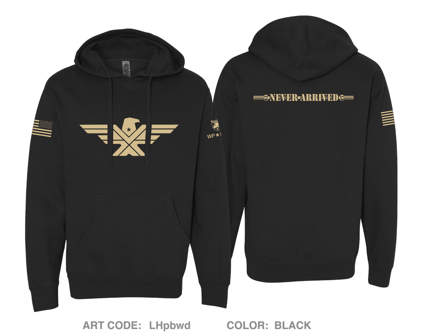 CrossFit Black and Gold Comfort Unisex Hooded Sweatshirt - LHpbwd