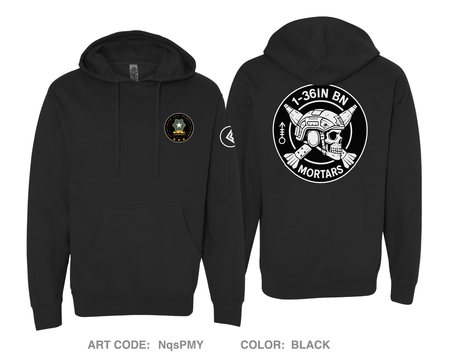 Mortars, 1-36IN REGT Comfort Unisex Hooded Sweatshirt - NqsPMY