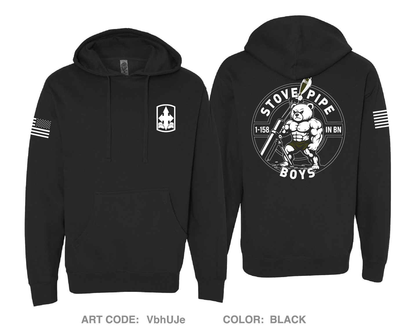 1-158 IN BN HHC Mortar Platoon Comfort Unisex Hooded Sweatshirt - VbhUJe