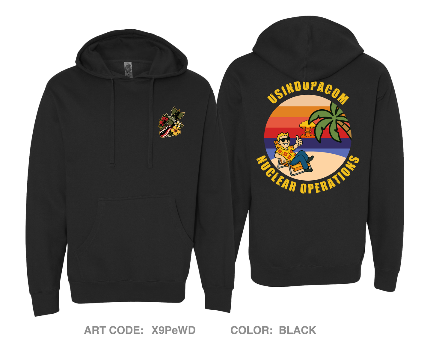 J364 USINDOPACOM Comfort Unisex Hooded Sweatshirt - X9PeWD