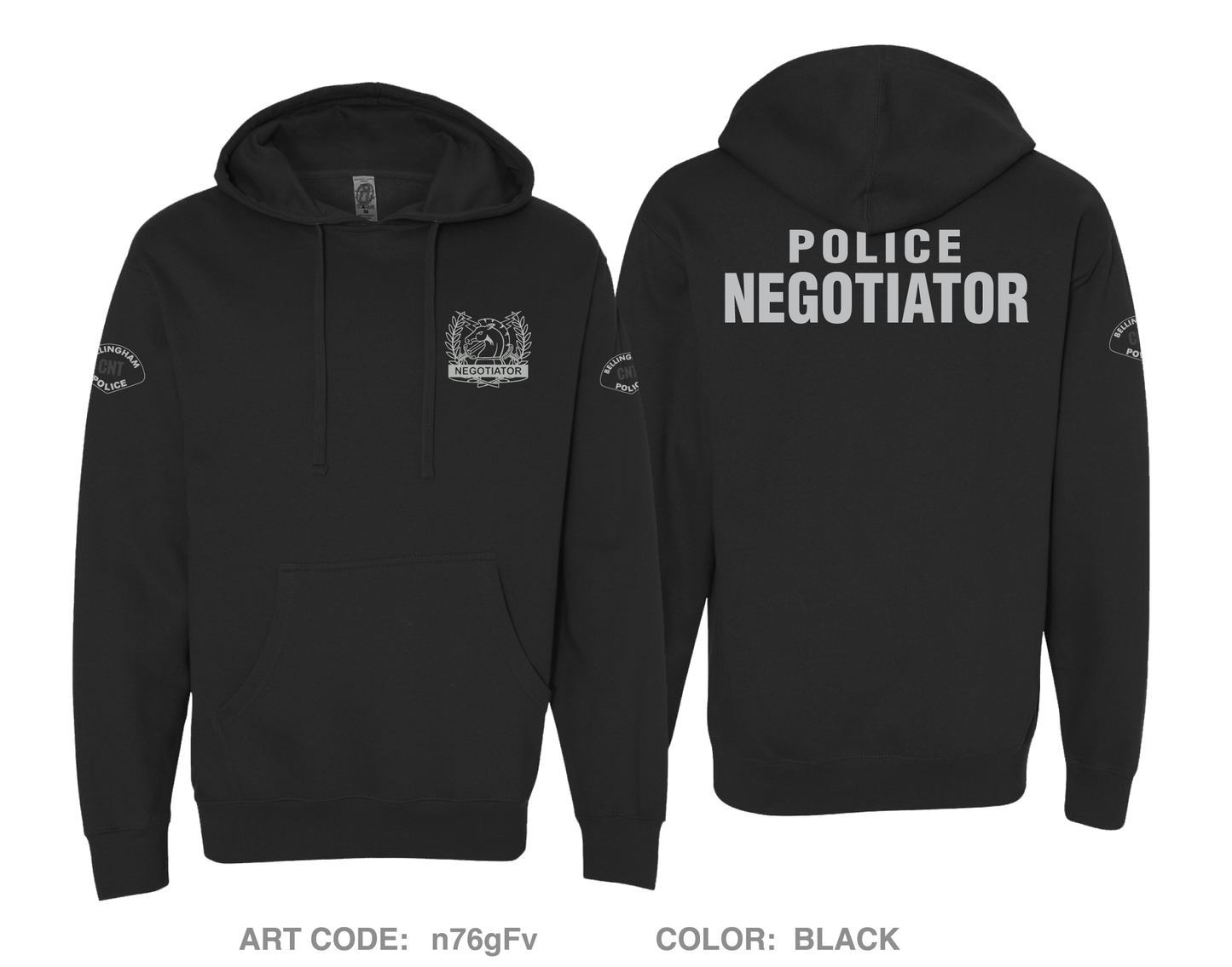 Bellingham Police CNT Comfort Unisex Hooded Sweatshirt - n76gFv