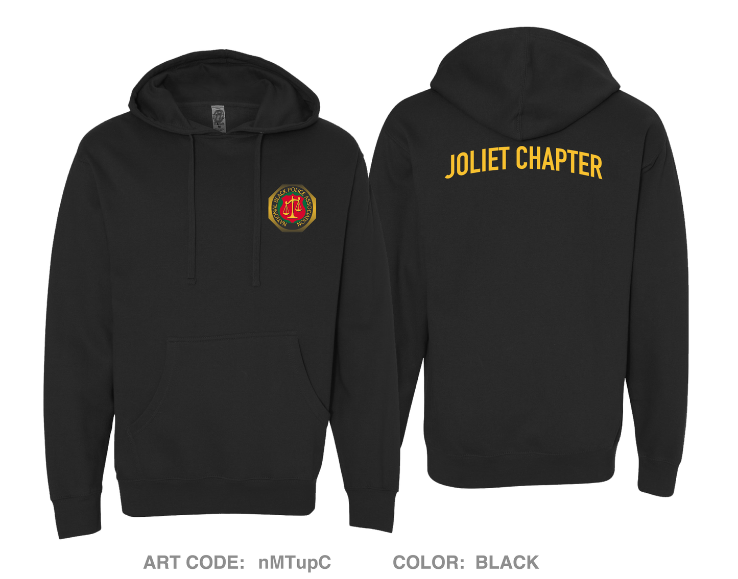 Joliet Black Police Officers Association Comfort Unisex Hooded Sweatshirt - nMTupC
