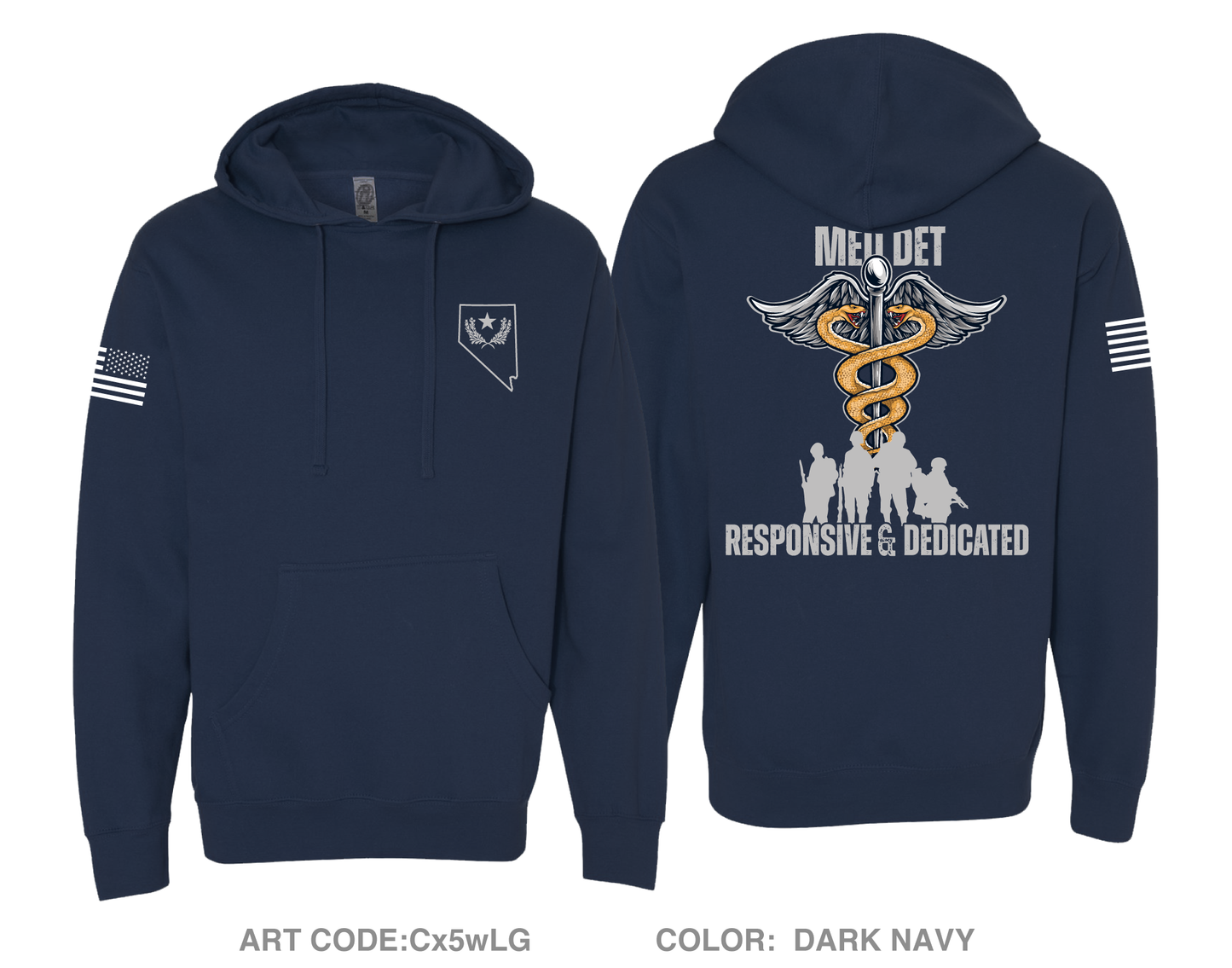 Nevada Army National Guard Medical Detachment Fundraising Collection Comfort Unisex Hooded Sweatshirt - Cx5wLG