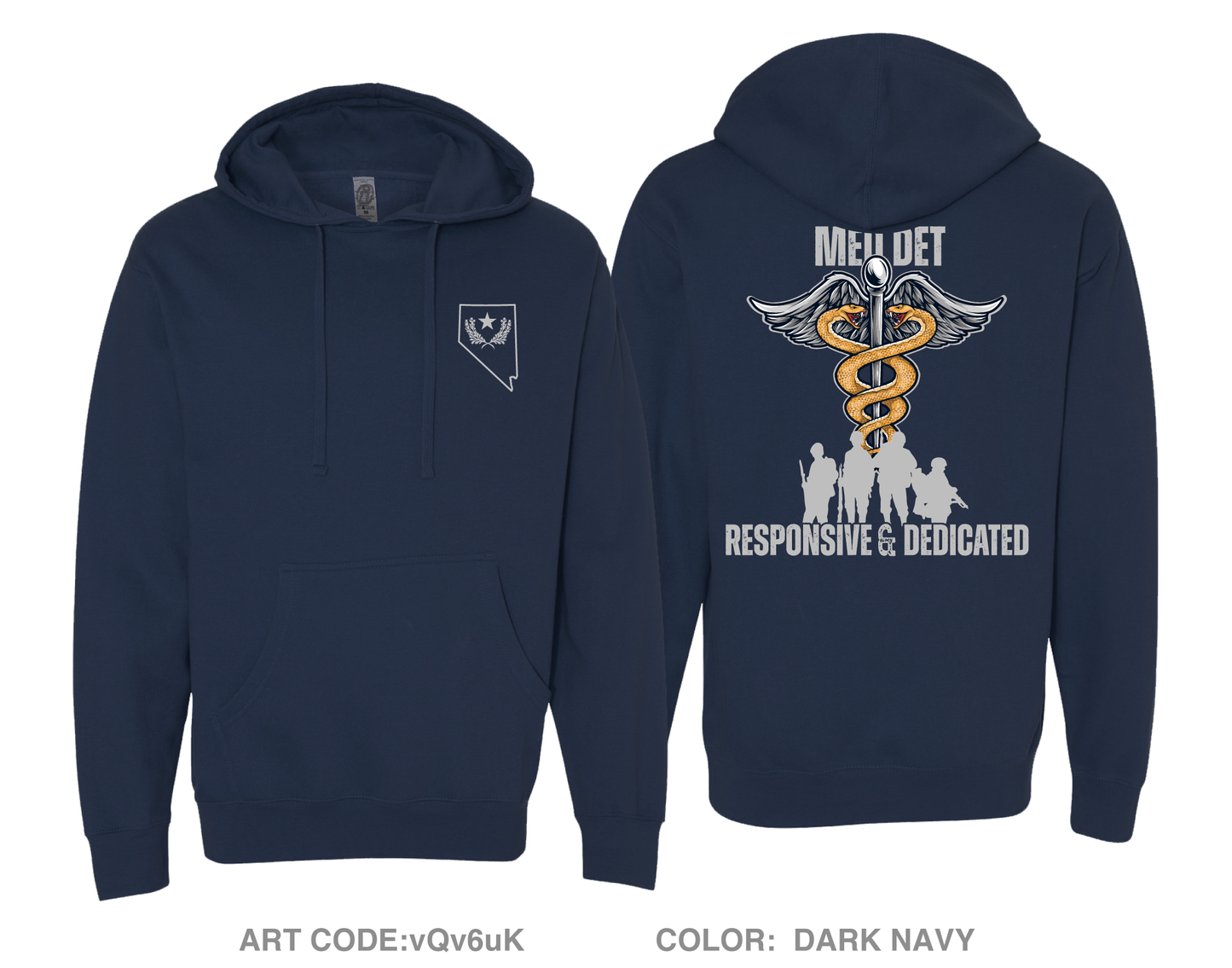 Nevada Army National Guard Medical Detachment Fundraising Collection Comfort Unisex Hooded Sweatshirt - vQv6uK