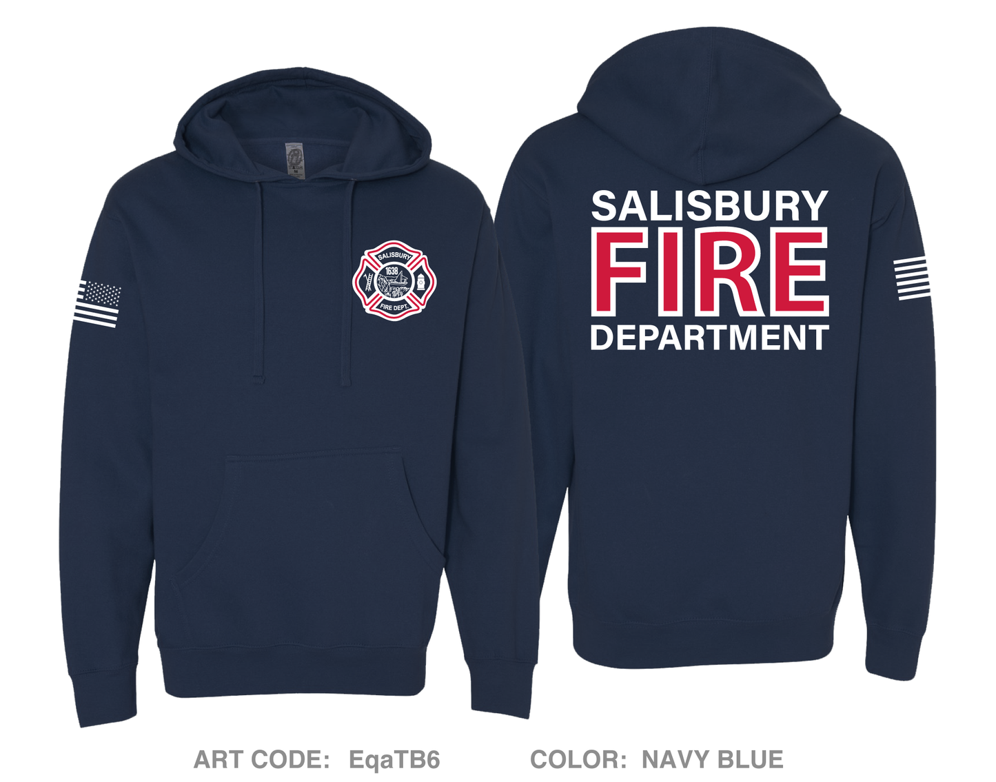 Salisbury Fire Department Comfort Unisex Hooded Sweatshirt - EqaTB6