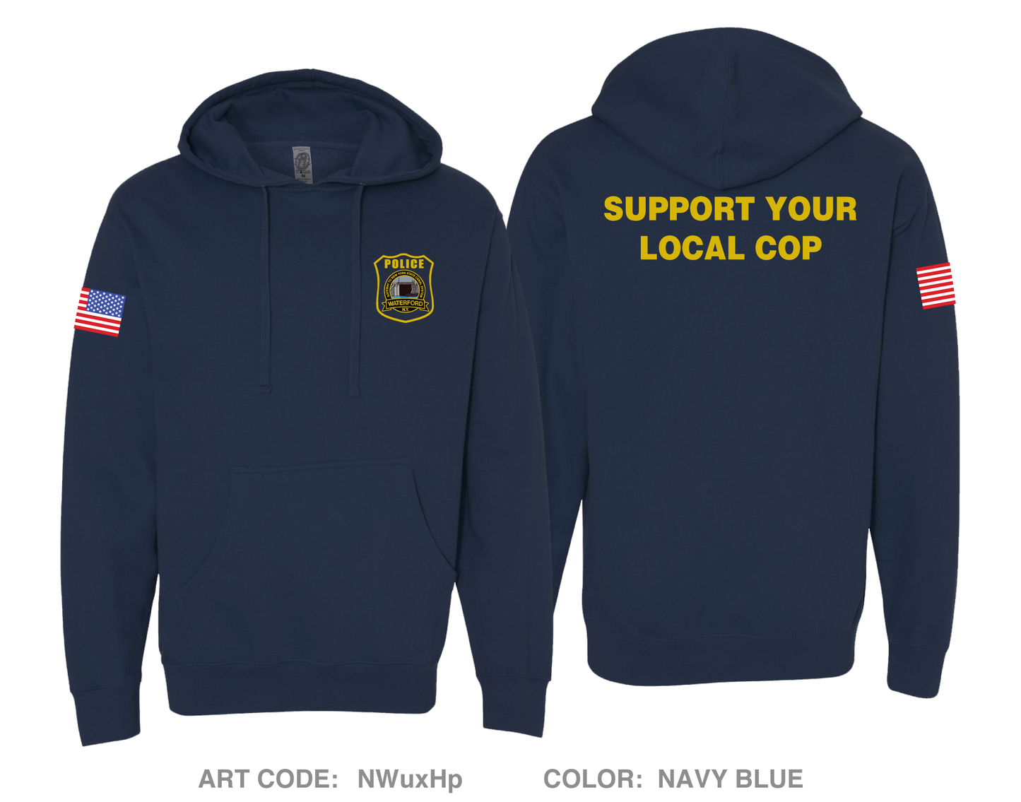 Town of Waterford Police Department Comfort Unisex Hooded Sweatshirt - NWuxHp