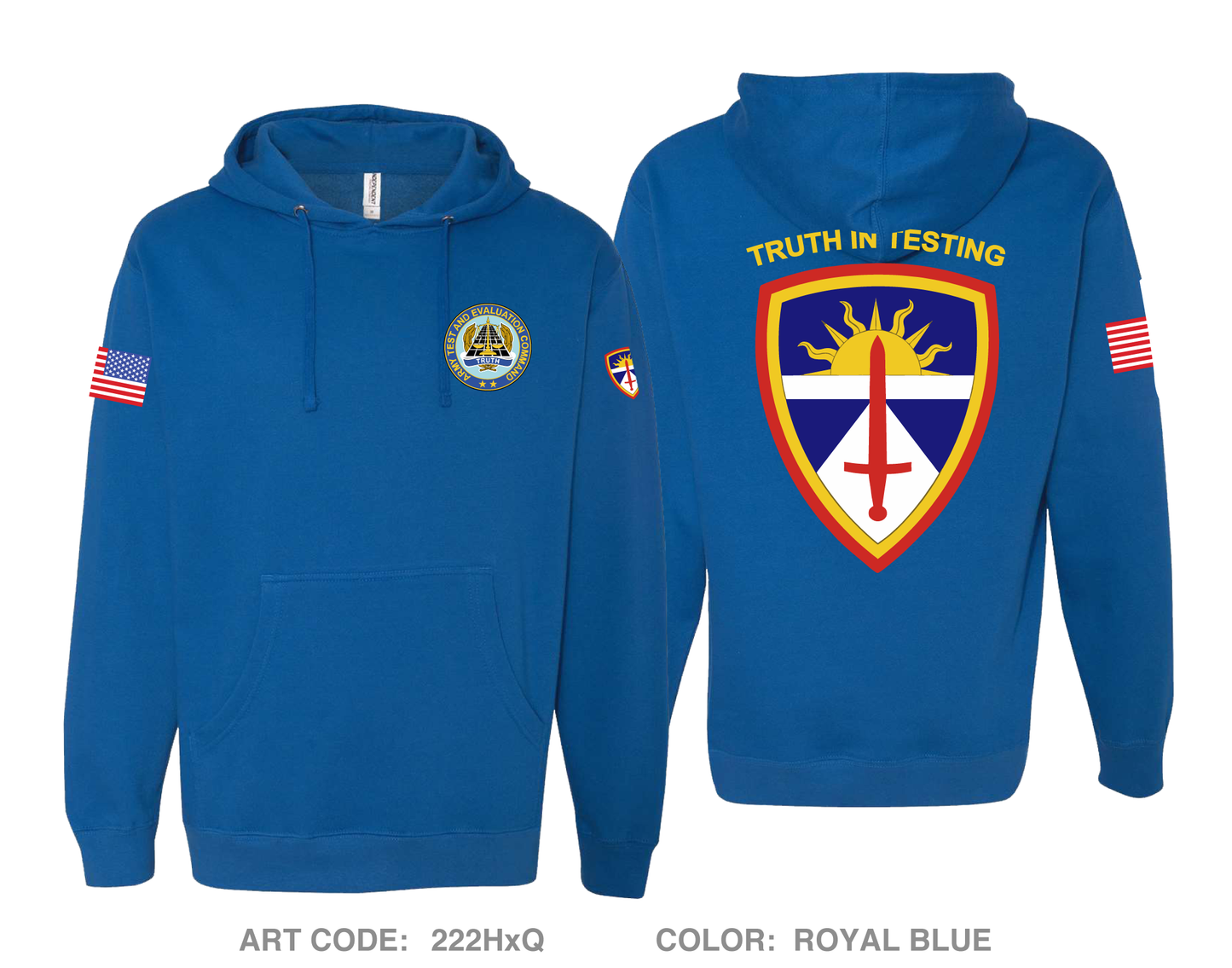 Army Test and Evaluation Command Comfort Unisex Hooded Sweatshirt - 222HxQ