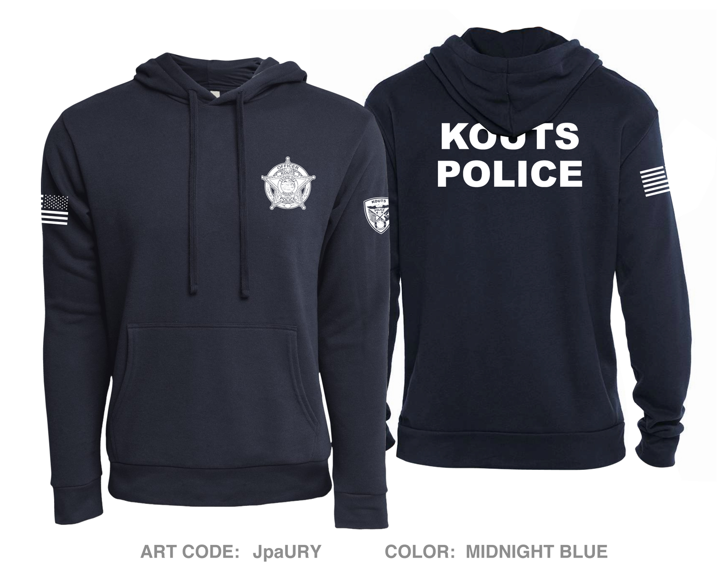 Kouts Police Comfort Unisex Hooded Sweatshirt - JpaURY