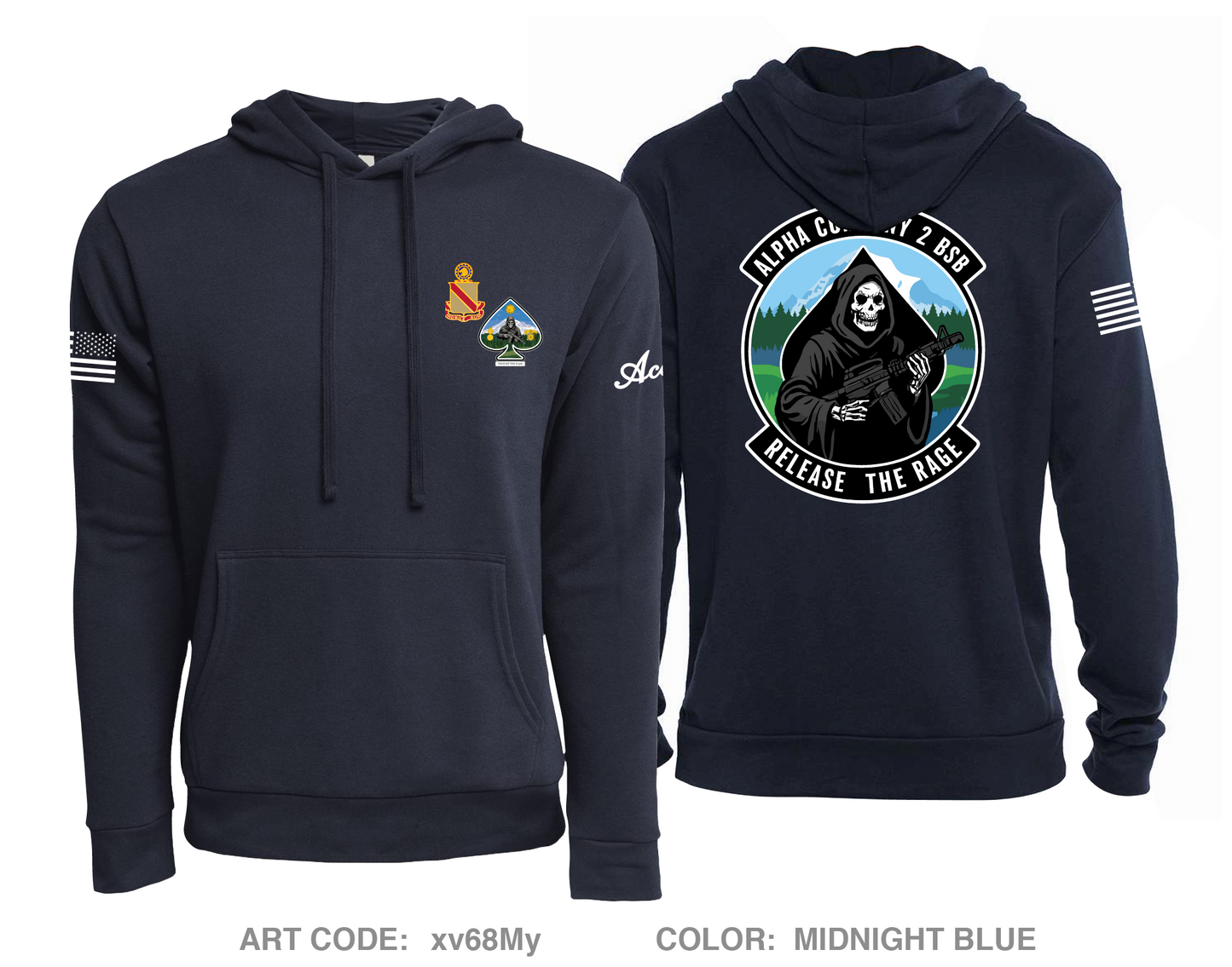 Alpha Company, 2D BSB Comfort Unisex Hooded Sweatshirt - xv68My