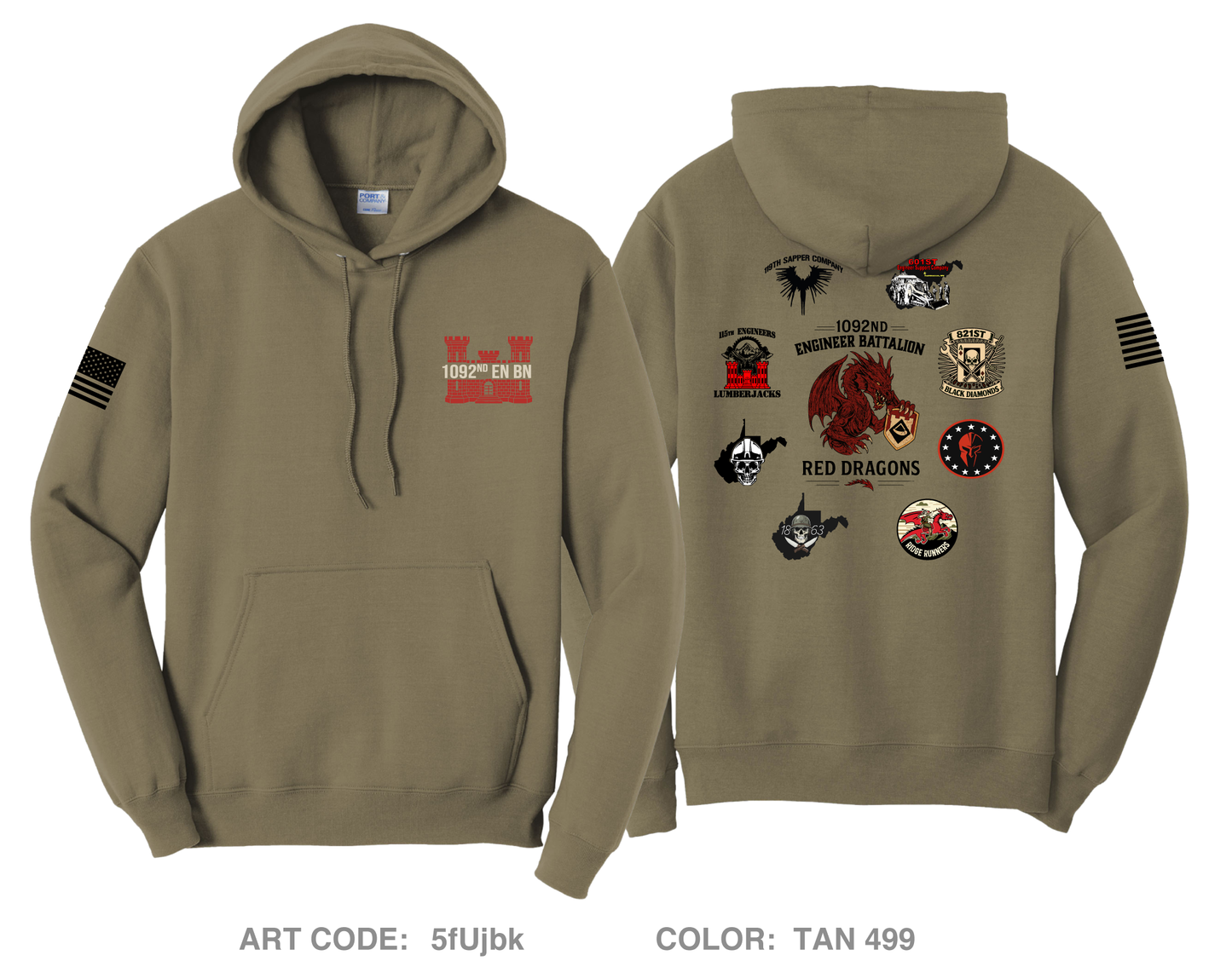 1092nd EN BN Fundraising Collection Comfort Unisex Hooded Sweatshirt - 5fUjbk