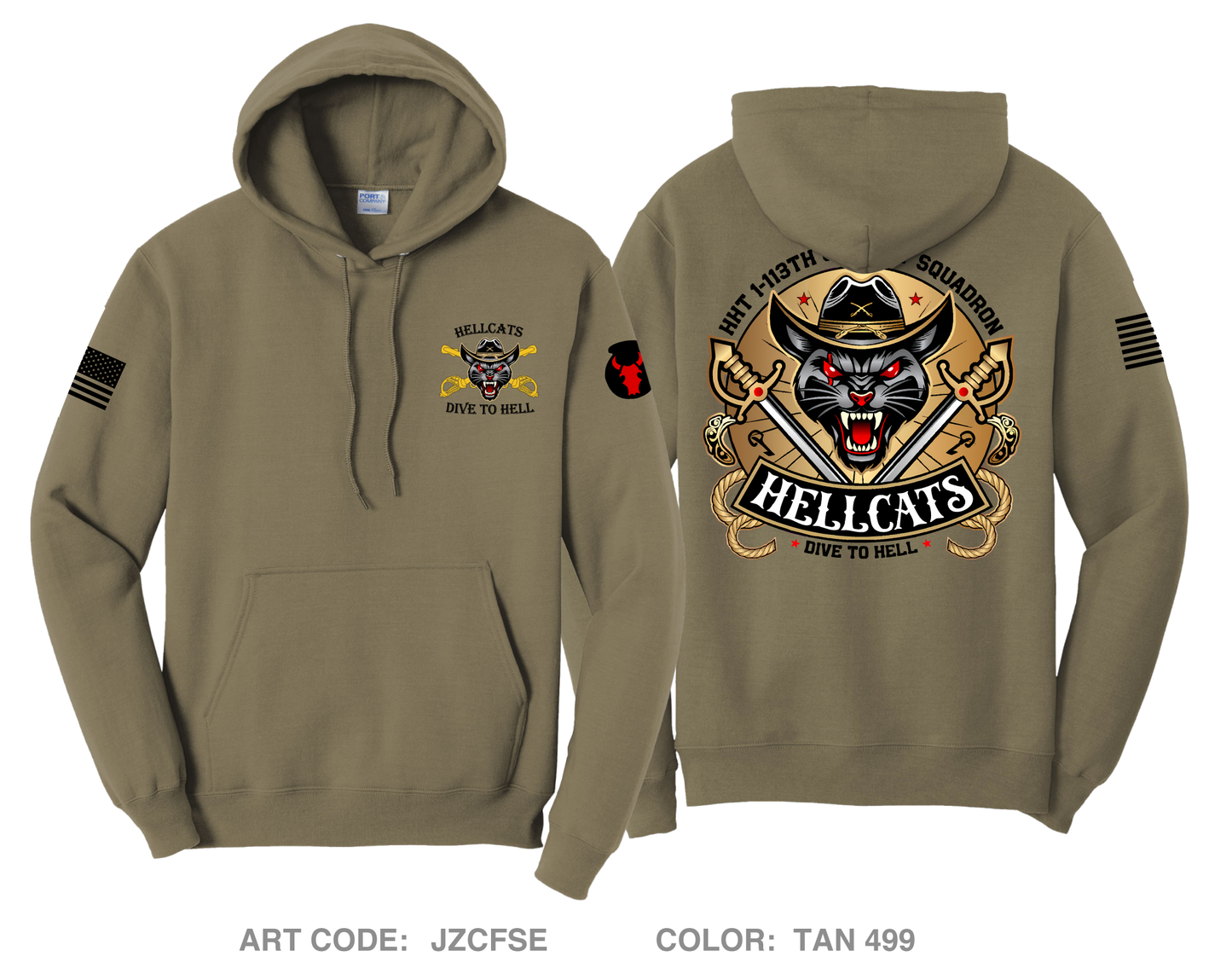 HHT/1-113 CAV Fundraising Collection Comfort Unisex Hooded Sweatshirt - JZCFSE