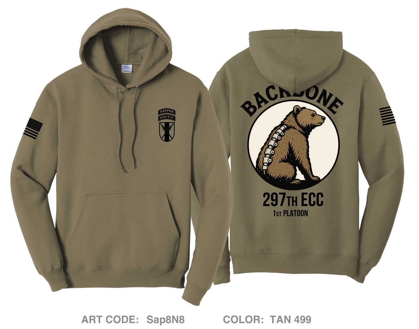 297 1st PLT Comfort Unisex Hooded Sweatshirt - Sap8N8