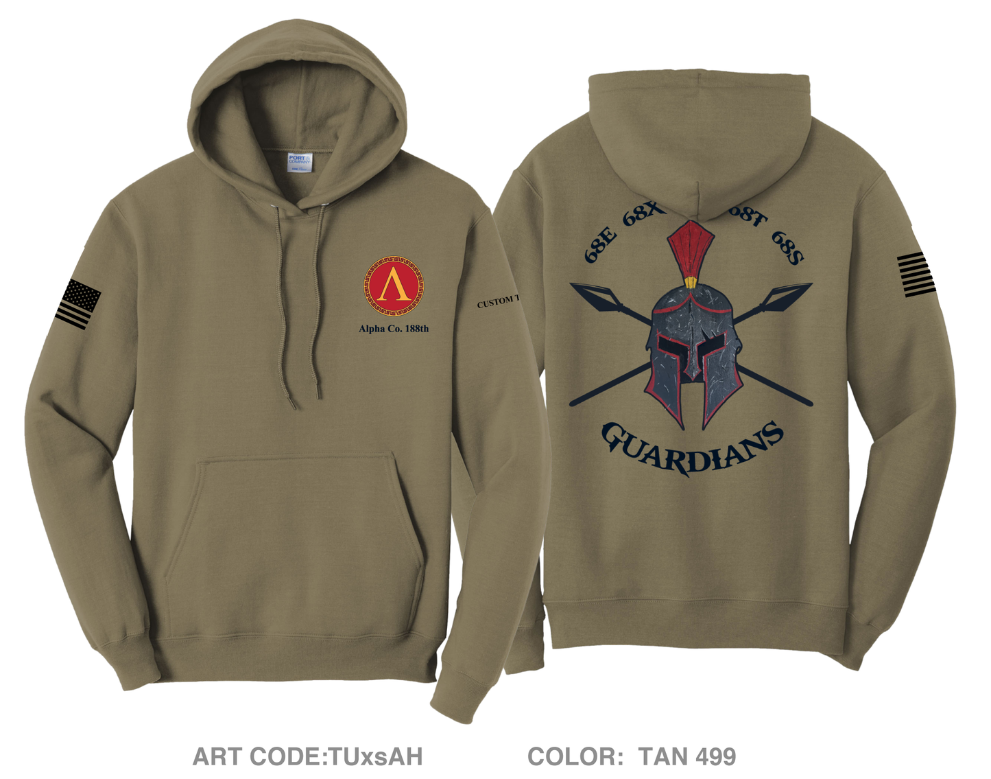 CUSTOM A Co 188th Med BN Comfort Unisex Hooded Sweatshirt - TUxsAH