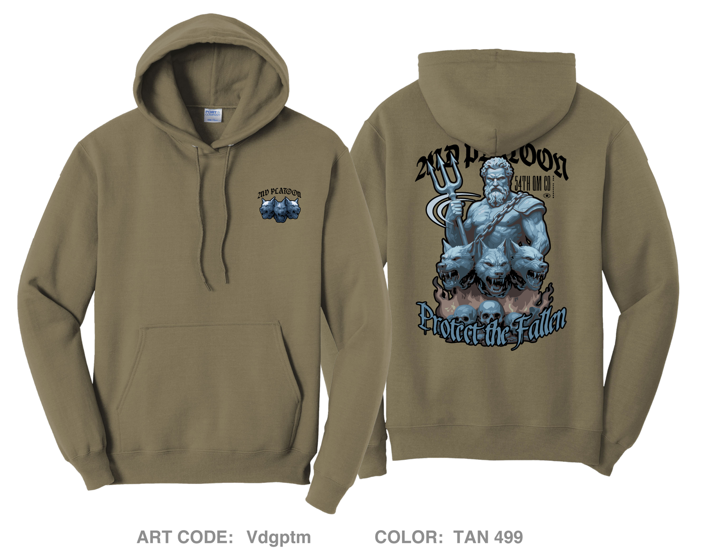 2ND PLT/54th QM CO Comfort Unisex Hooded Sweatshirt - Vdgptm