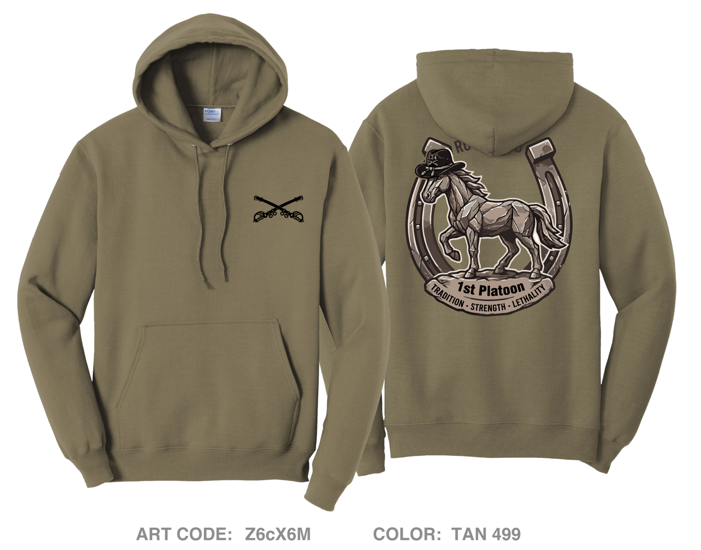 1st Platoon, Aztec Troop, 1-124 Comfort Unisex Hooded Sweatshirt - Z6cX6M