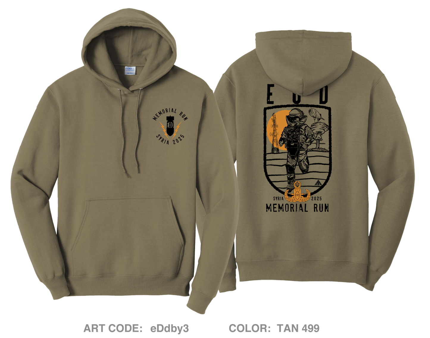 EOD Memorial Run Comfort Unisex Hooded Sweatshirt - eDdby3