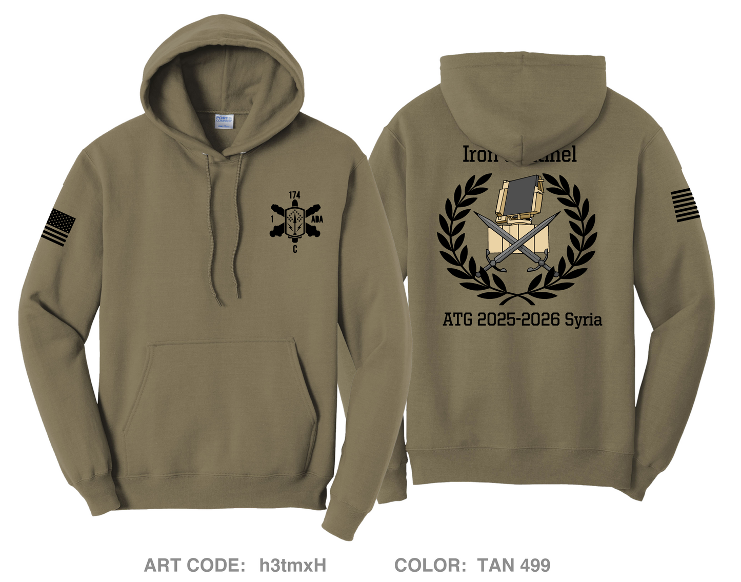 C BTRY 1-174 ADA Comfort Unisex Hooded Sweatshirt - h3tmxH