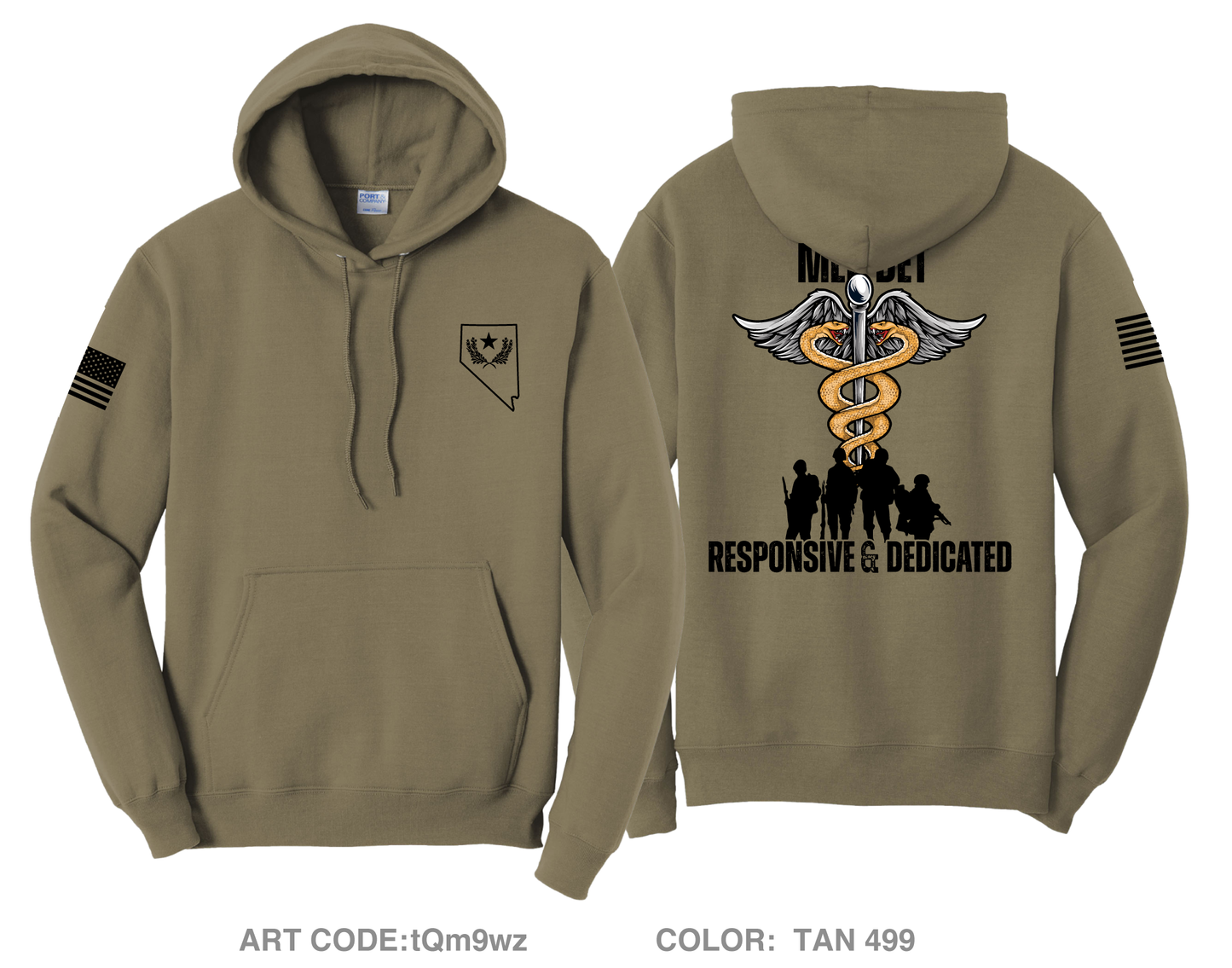 Nevada Army National Guard Medical Detachment Fundraising Collection Comfort Unisex Hooded Sweatshirt - tQm9wz