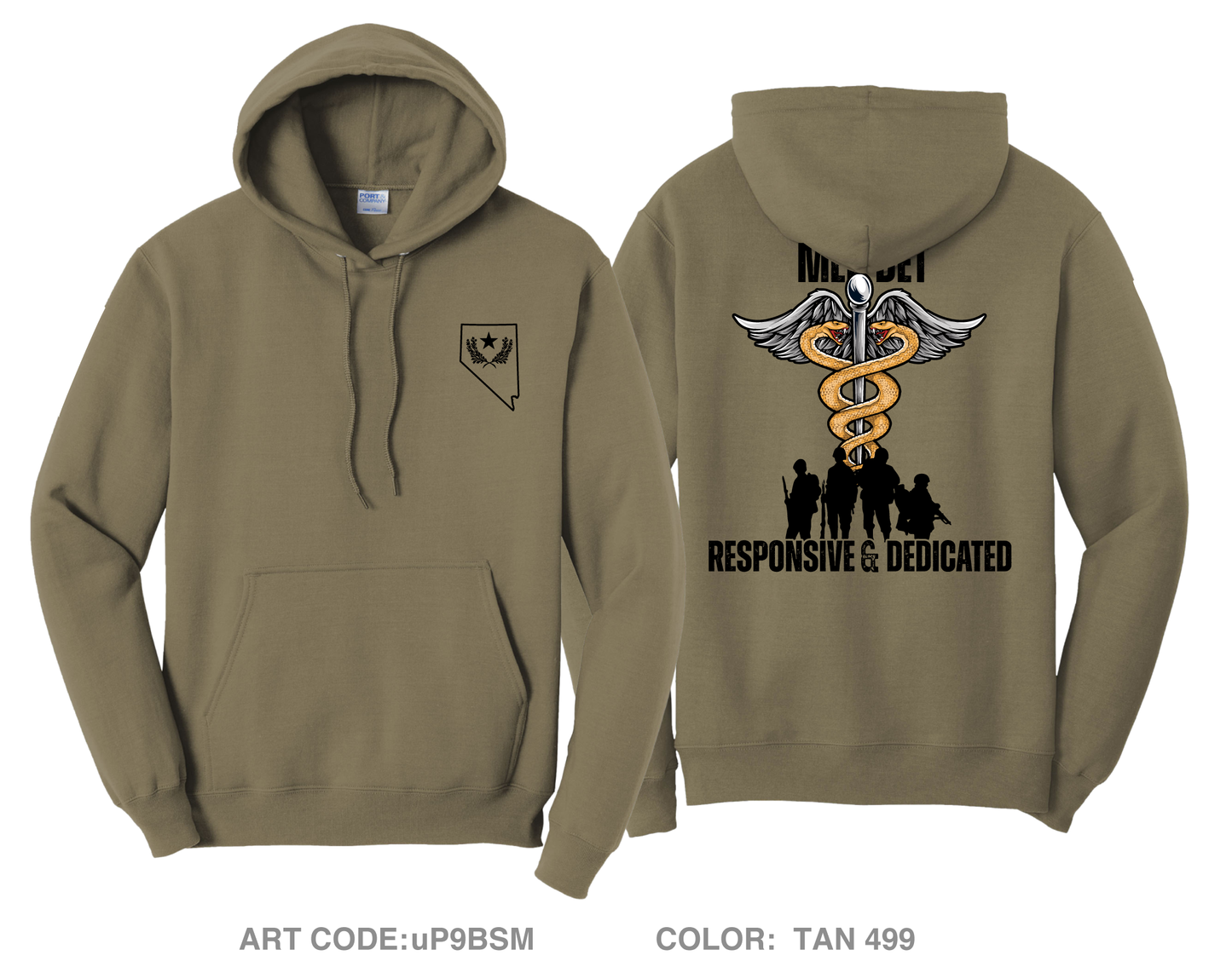 Nevada Army National Guard Medical Detachment Fundraising Collection Comfort Unisex Hooded Sweatshirt - uP9BSM