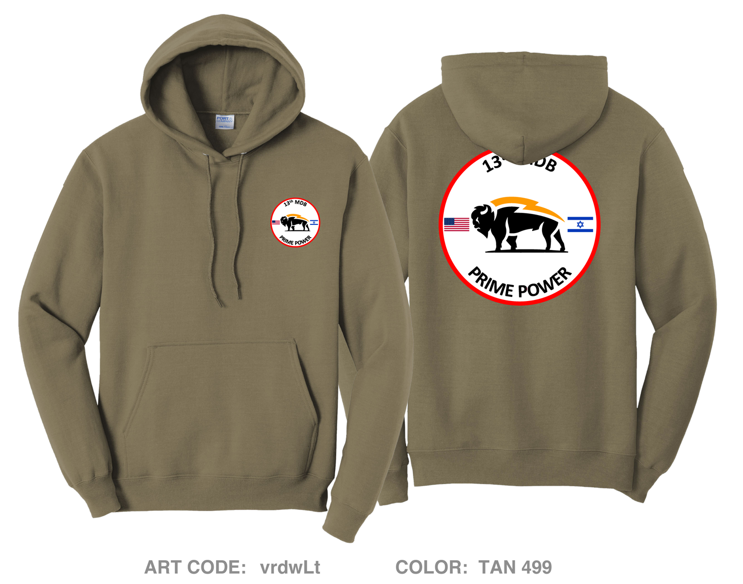 13th MDB Prime Power Comfort Unisex Hooded Sweatshirt - vrdwLt