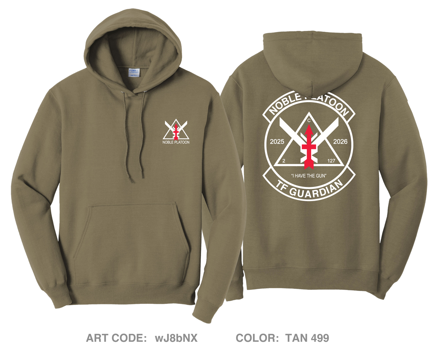 C Co 2-127 - Noble Platoon Comfort Unisex Hooded Sweatshirt - wJ8bNX