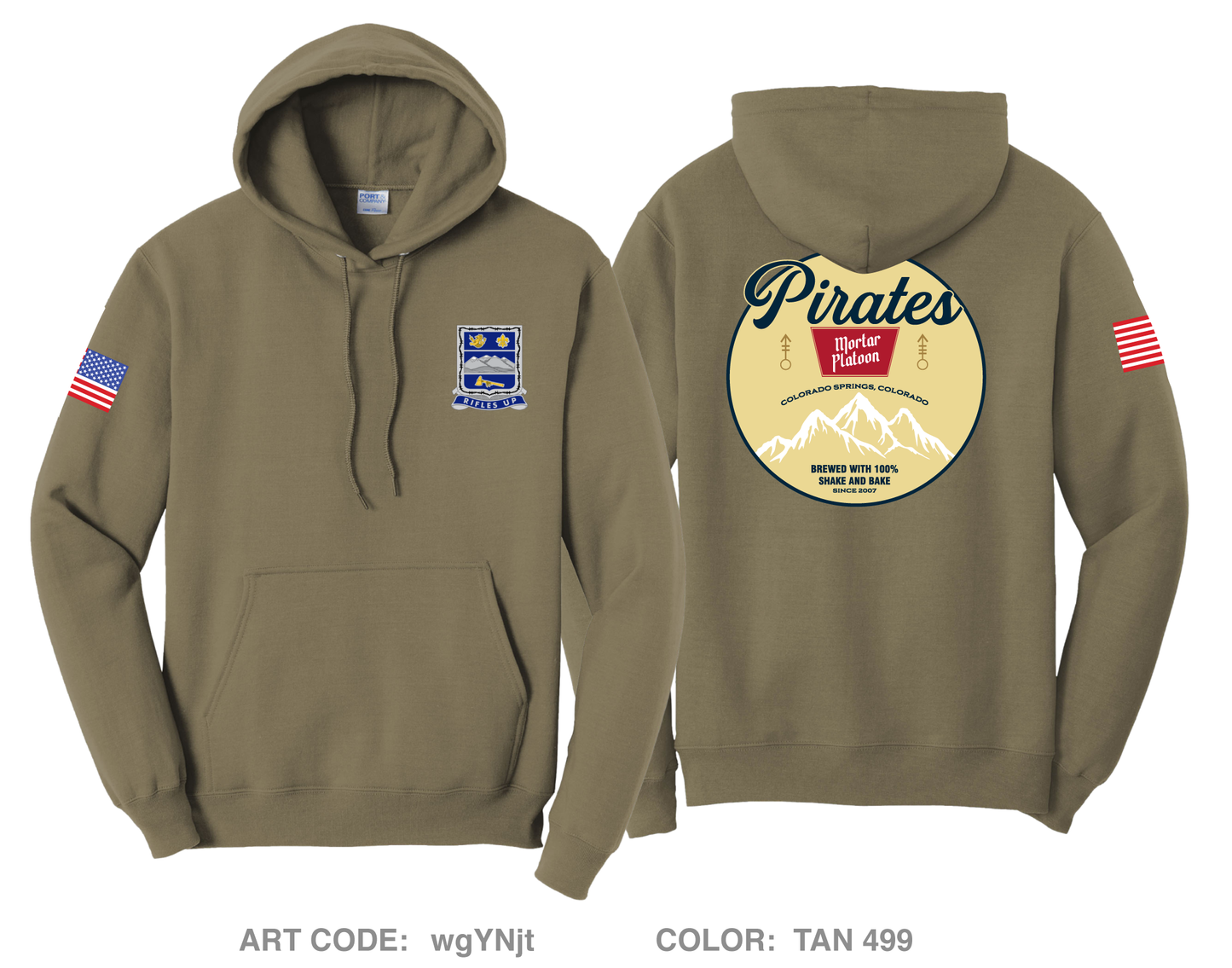 Pirate Mortar Platoon, 1-157 IN Comfort Unisex Hooded Sweatshirt - wgYNjt