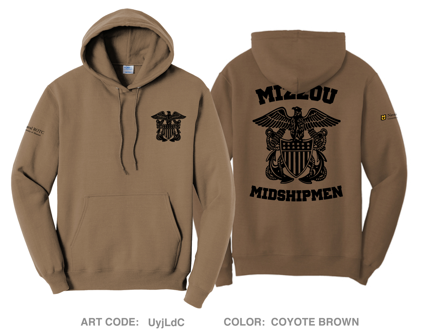 UNIVERISTY OF MISSOURI NAVAL ROTC Store 1 Comfort Unisex Hooded Sweatshirt - UyjLdC