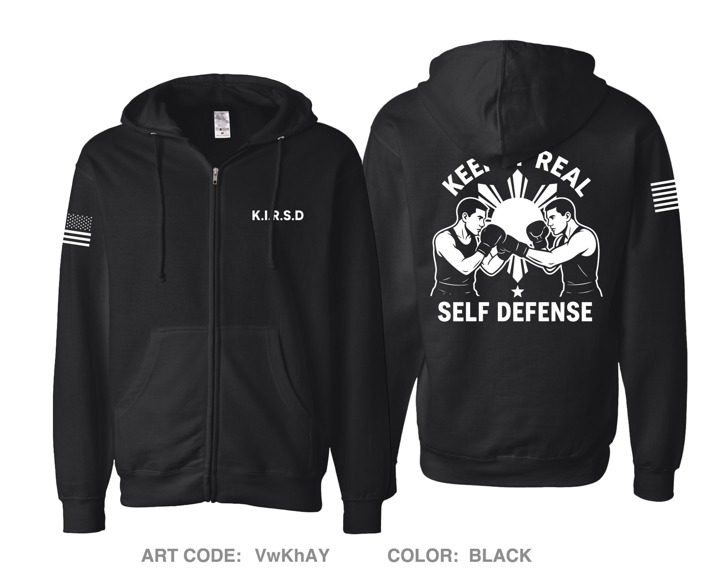 Keep It Real Self Defense Comfort Unisex Cotton Blend Full-Zip Hooded Sweatshirt - VwKhAY
