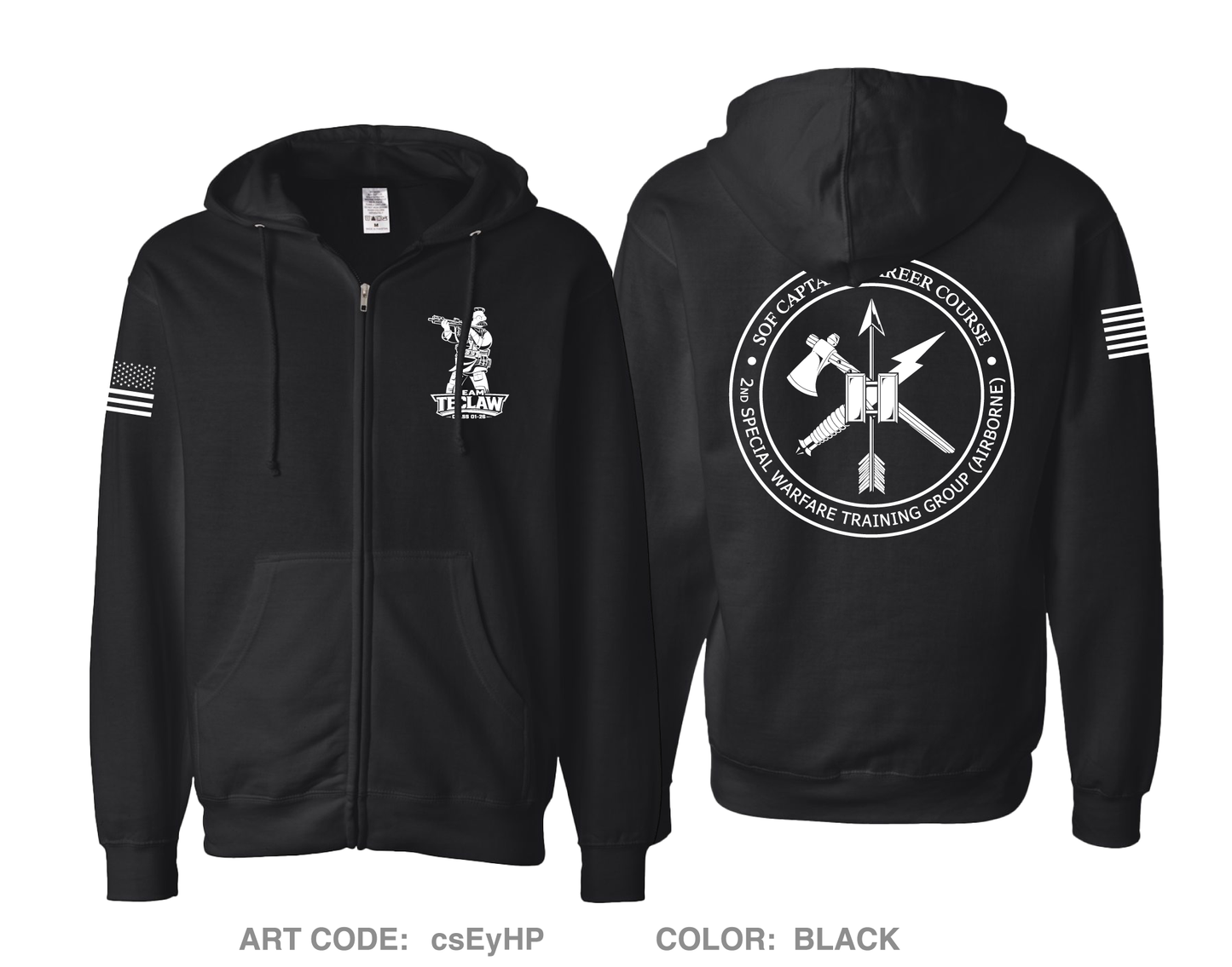 Team Teclaw Comfort Unisex Cotton Blend Full-Zip Hooded Sweatshirt - csEyHP