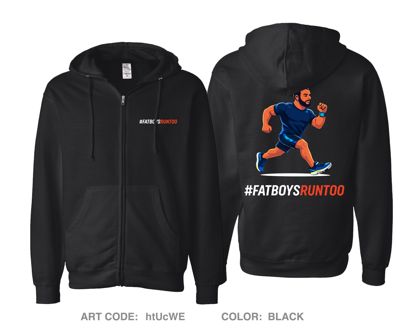 ##fatboysruntoo Comfort Unisex Cotton Blend Full-Zip Hooded Sweatshirt - htUcWE