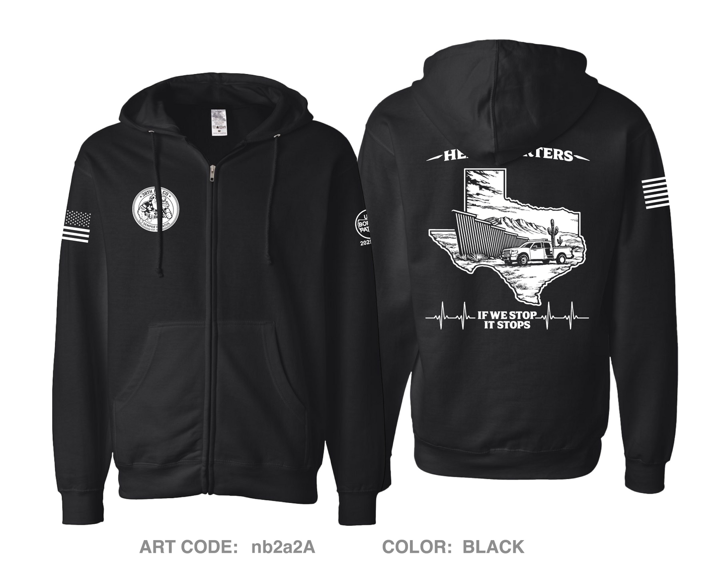 38th MP Co Comfort Unisex Cotton Blend Full-Zip Hooded Sweatshirt - nb2a2A