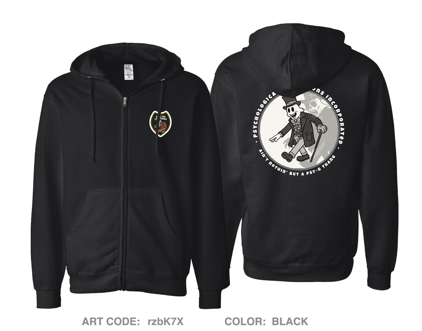 SOCAF PSYOP PDD Comfort Unisex Cotton Blend Full-Zip Hooded Sweatshirt - rzbK7X