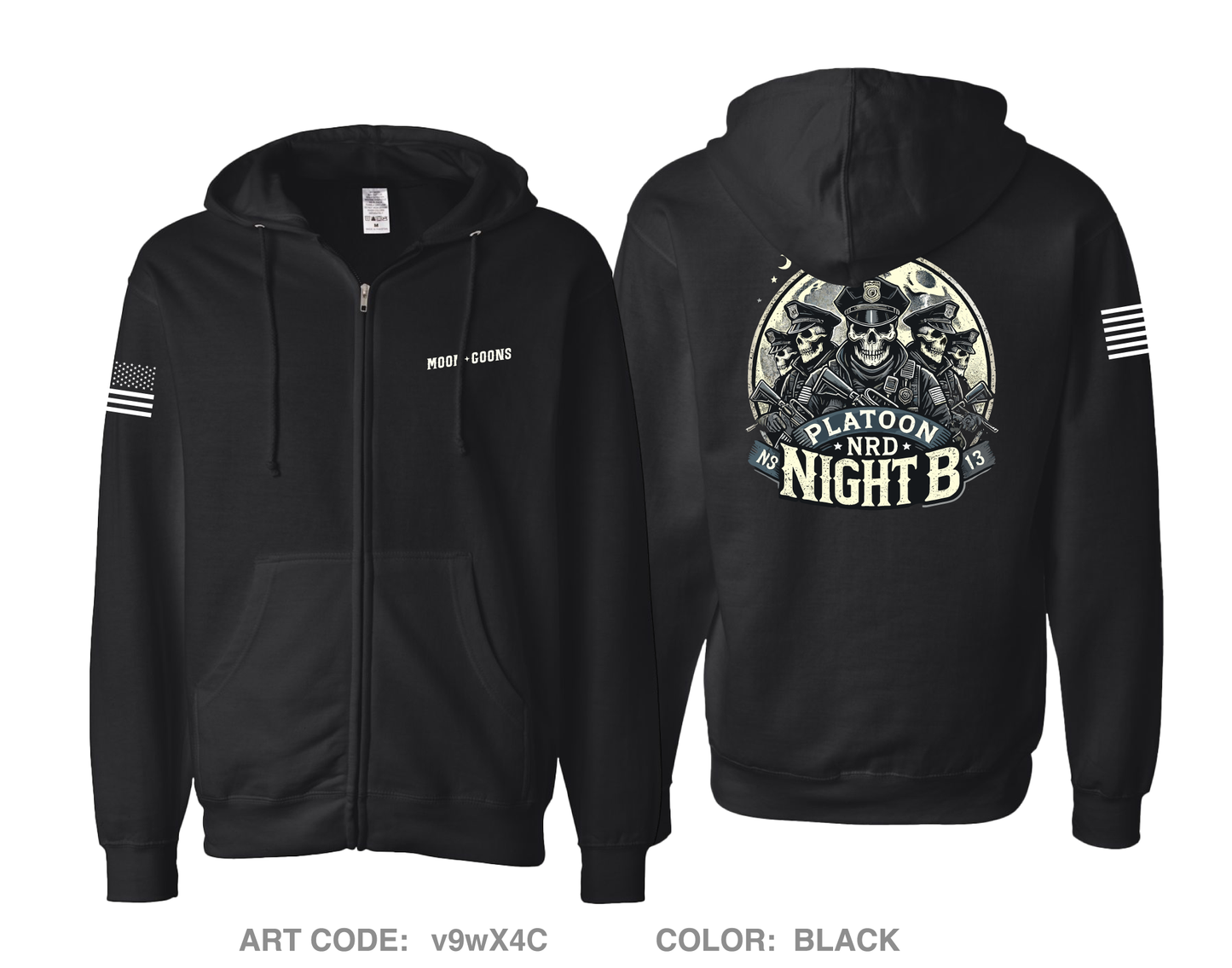 Moon goons Comfort Unisex Cotton Blend Full-Zip Hooded Sweatshirt - v9wx4c