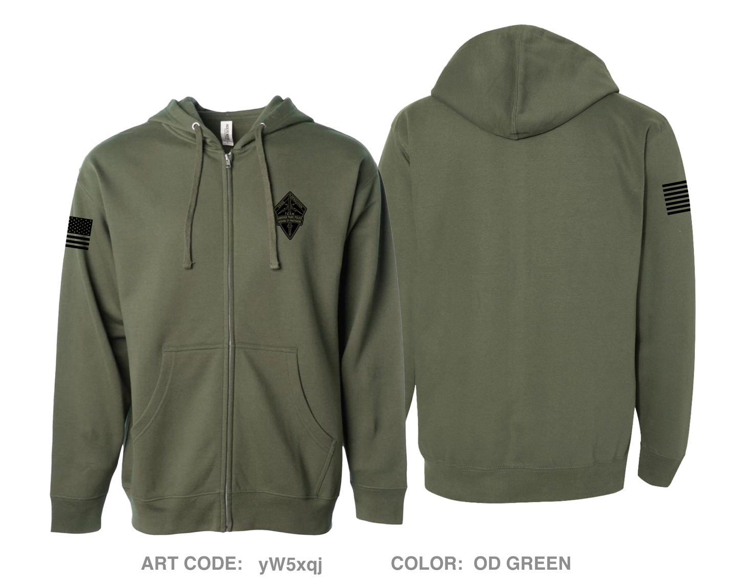 Hanover Park Police CRT Comfort Unisex Cotton Blend Full-Zip Hooded Sweatshirt - yW5xqj