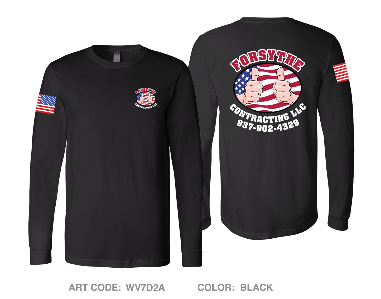 Forsythe Contracting LLC Comfort Men's Cotton LS Tee - WV7D2A