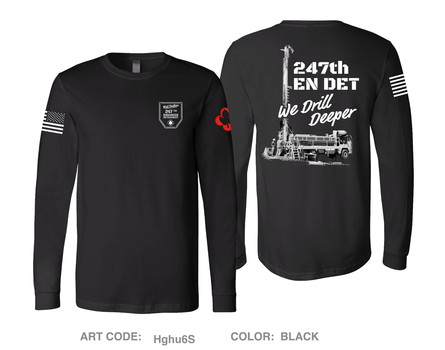 247th EN DET WD Fundraising Collection Comfort Unisex Cotton LS Tee - Hghu6S