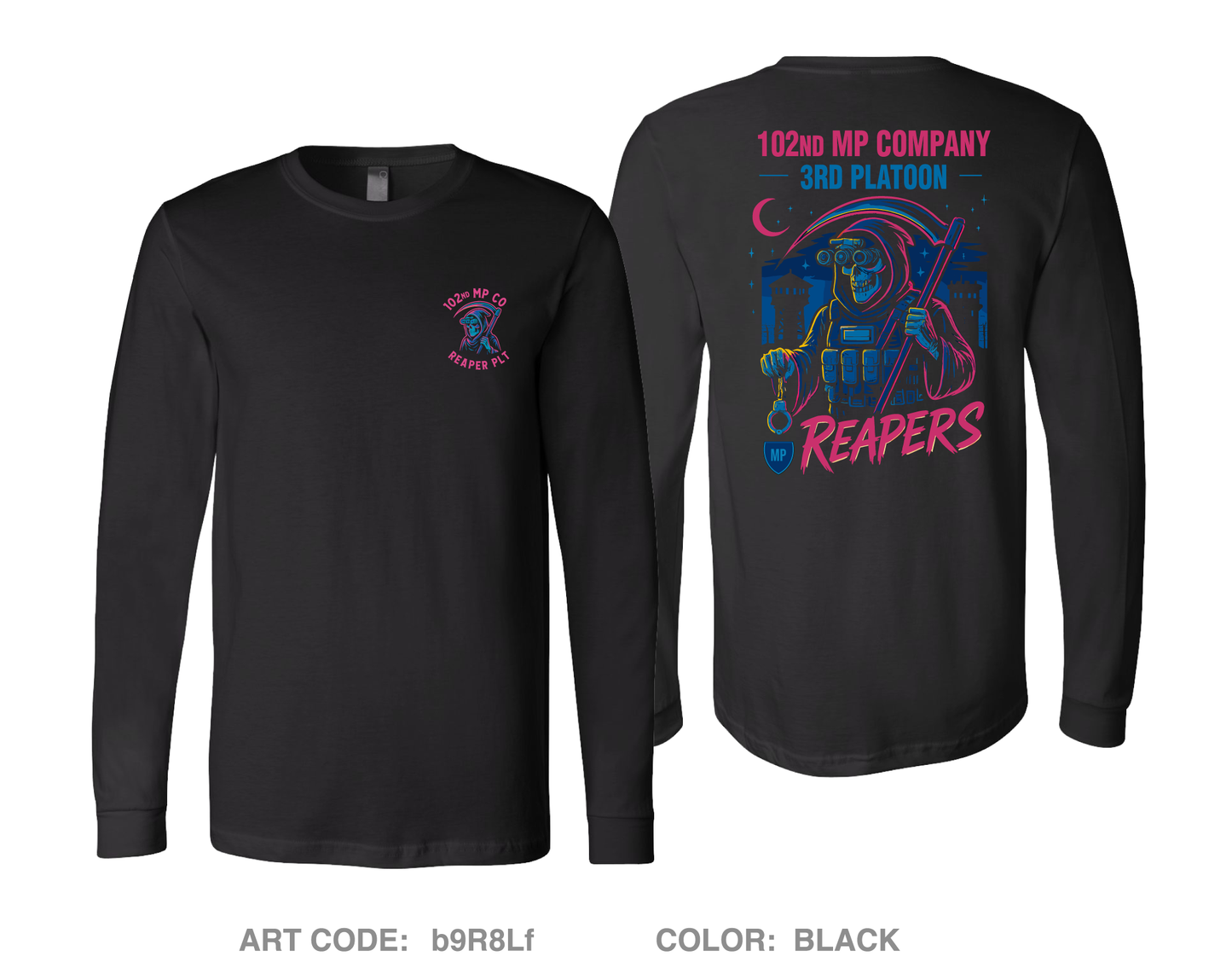 102nd MP Co Comfort Unisex Cotton LS Tee - b9R8Lf