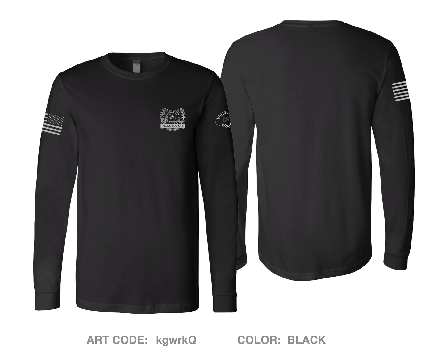 Bellingham Police CNT Comfort Unisex Cotton LS Tee - kgwrkQ