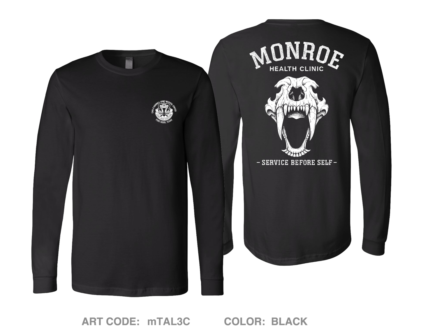 Monroe Health Clinic Comfort Unisex Cotton LS Tee - mTAL3C