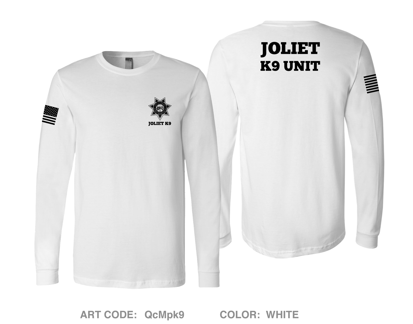 Joliet Police K9 Unit Comfort Unisex Cotton LS Tee - QcMpk9