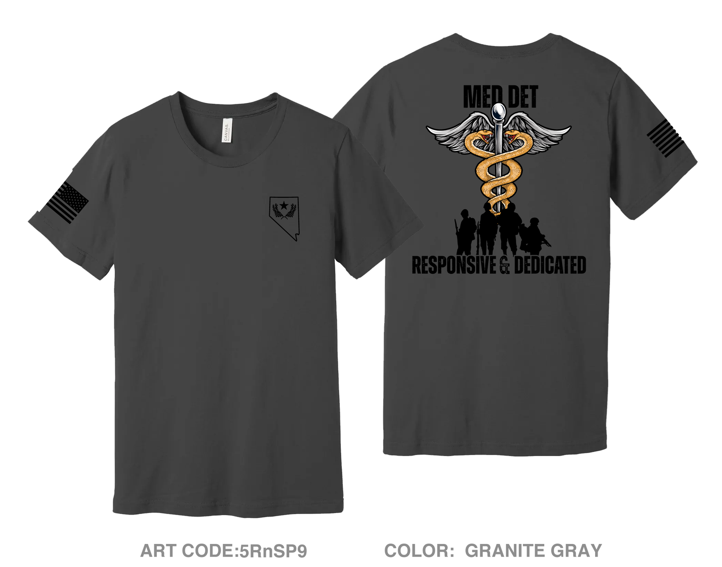 Nevada Army National Guard Medical Detachment Fundraising Collection Comfort Unisex Cotton SS Tee - 5RnSP9