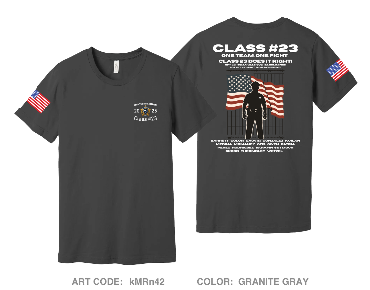 FCSO Training Academy Class #23 Comfort Unisex Cotton SS Tee - kMRn42