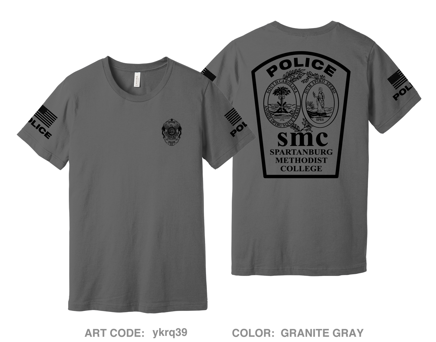 Spartanburg Methodist College Police Comfort Unisex Cotton SS Tee - ykrq39