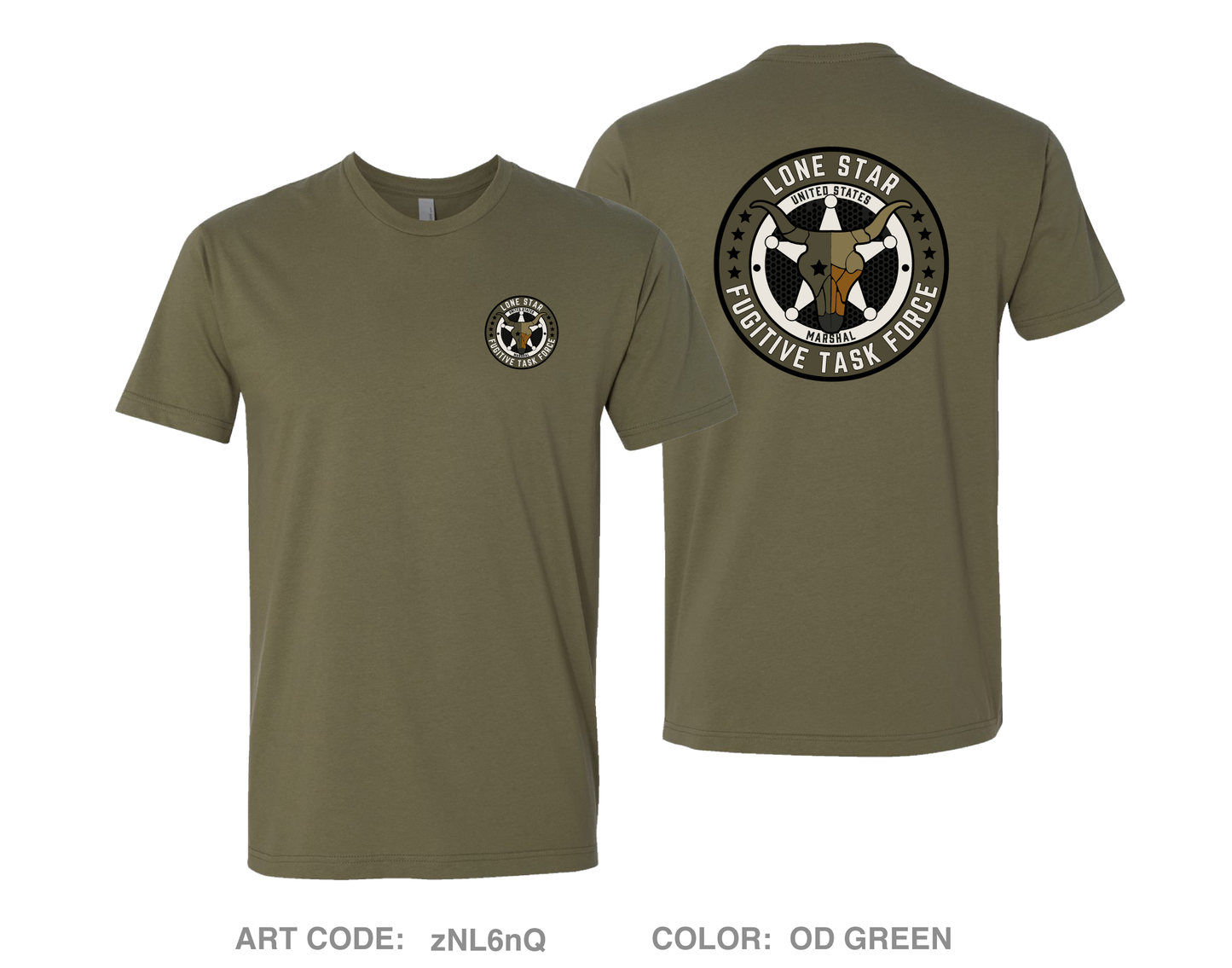 US Marshals Service Lone Star Fugitive Task Force Comfort Unisex Cotton SS Tee - zNL6nQ