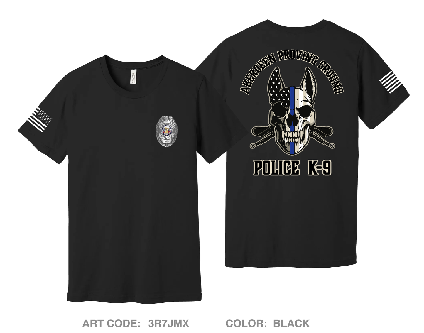 Aberdeen Proving Ground Police Department Fundraising Collection Comfort Unisex Cotton SS Tee - 3R7JMX