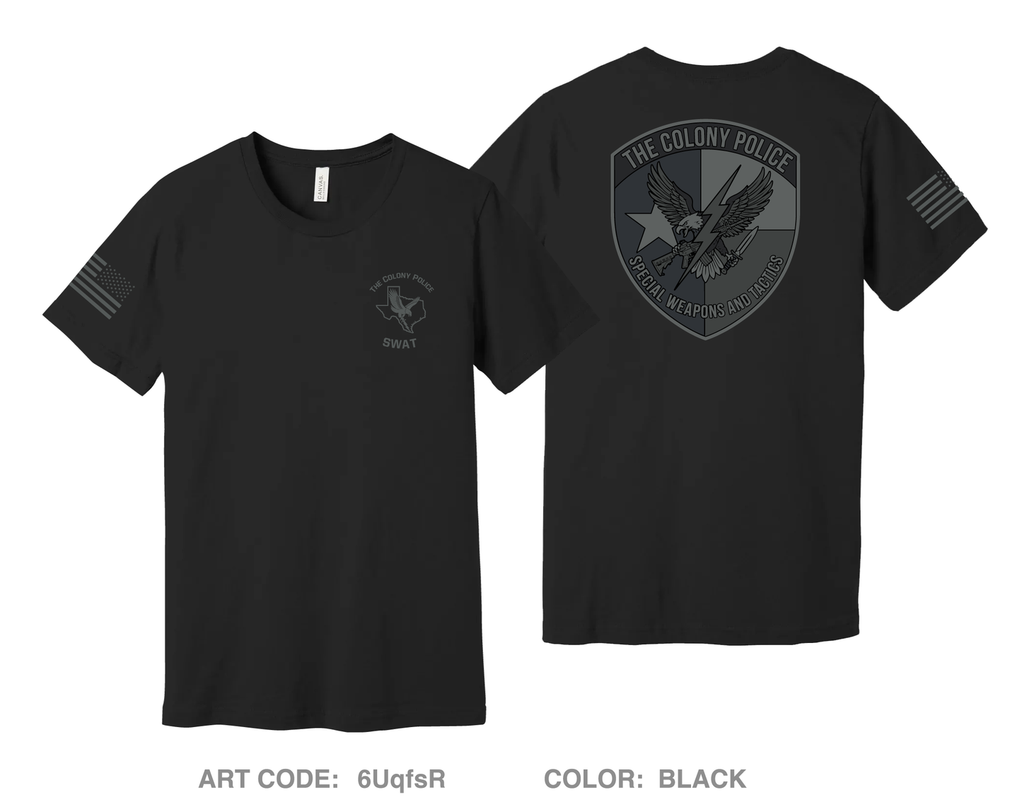The Colony Police Department SWAT Comfort Unisex Cotton SS Tee - 6UqfsR