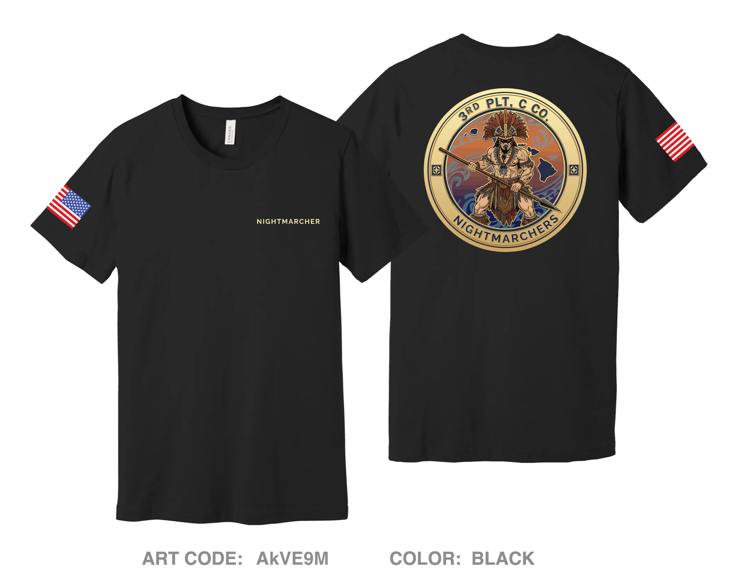 3PLT “Nightmarchers”, C Co, 2-21IN Comfort Unisex Cotton SS Tee - AkVE9M