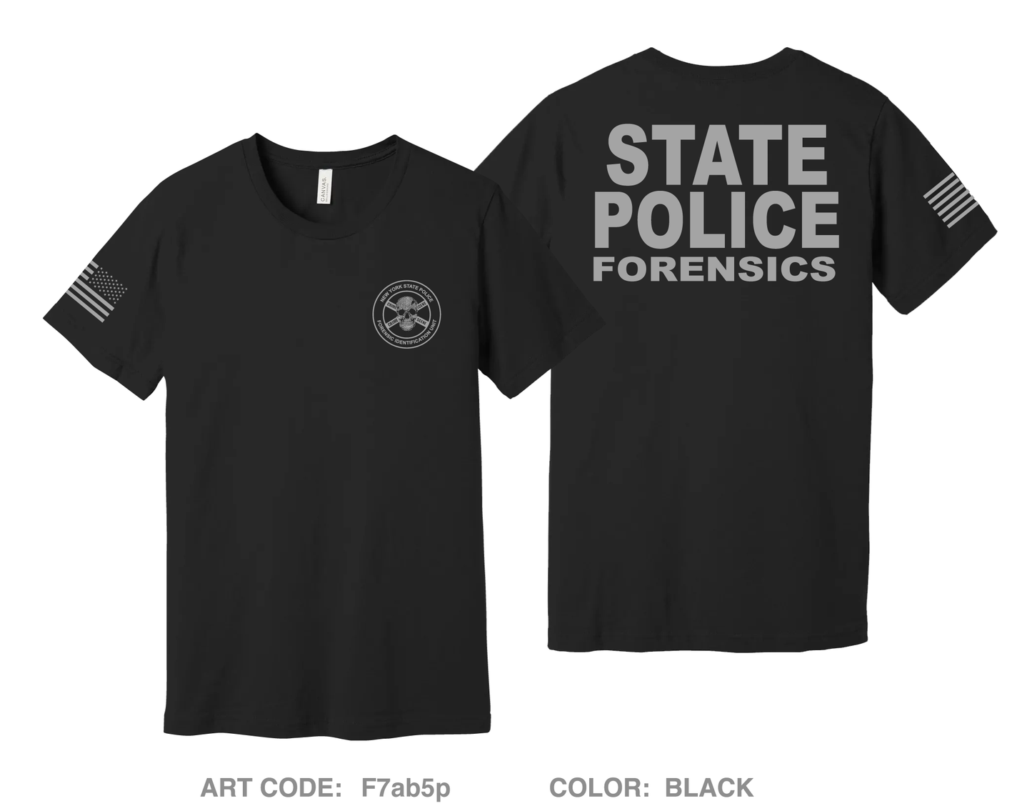 New York State Police - Forensic Identification Unit Comfort Unisex Cotton SS Tee - F7ab5p
